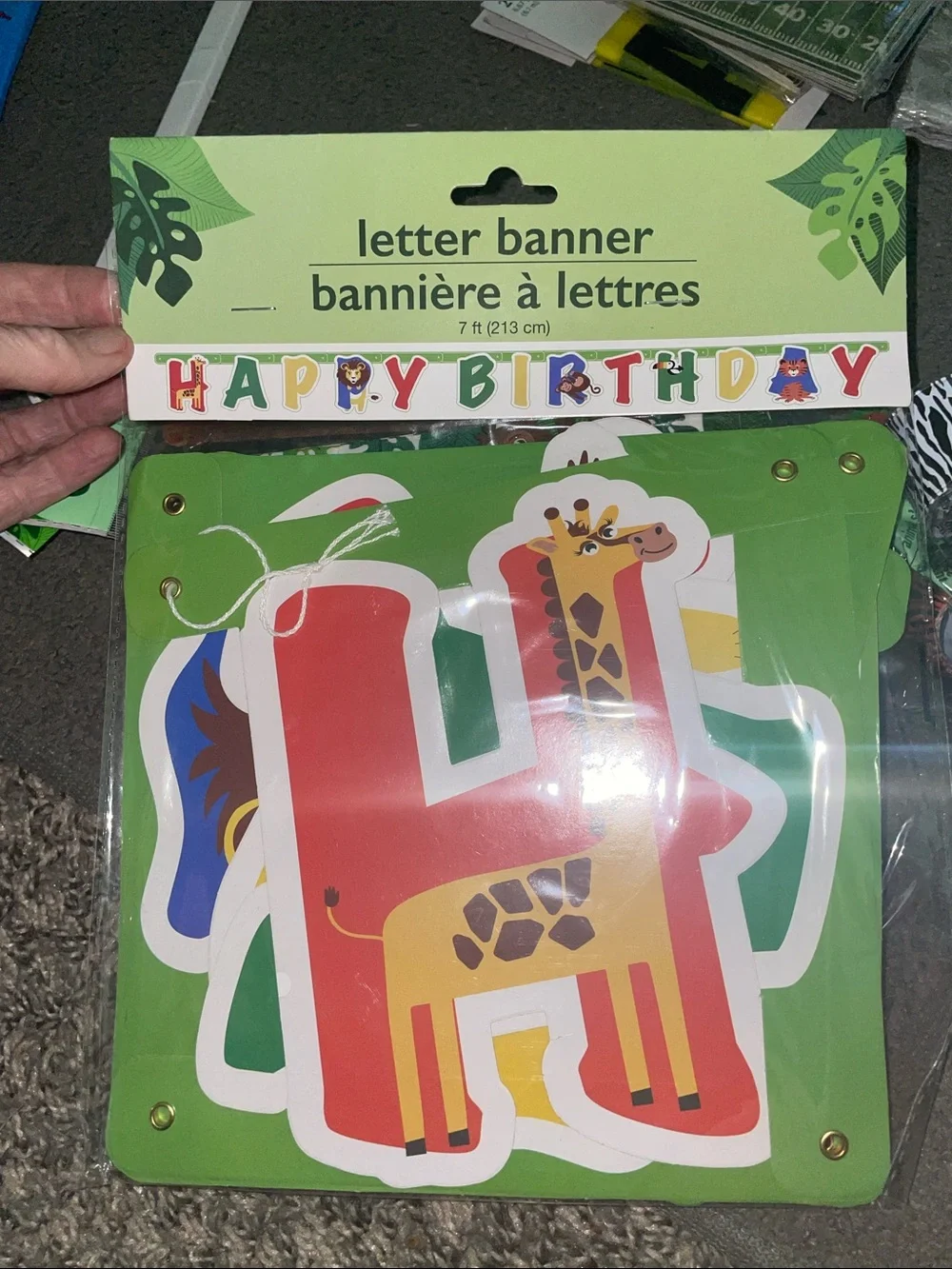 Green Safari Animal Happy Birthday Letter Banner and Party Supplies